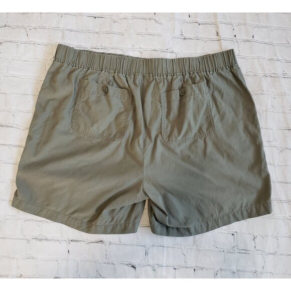 Talbots Womens 2X Military Green Shorts With Elastic Waist - Picture 2 of 5